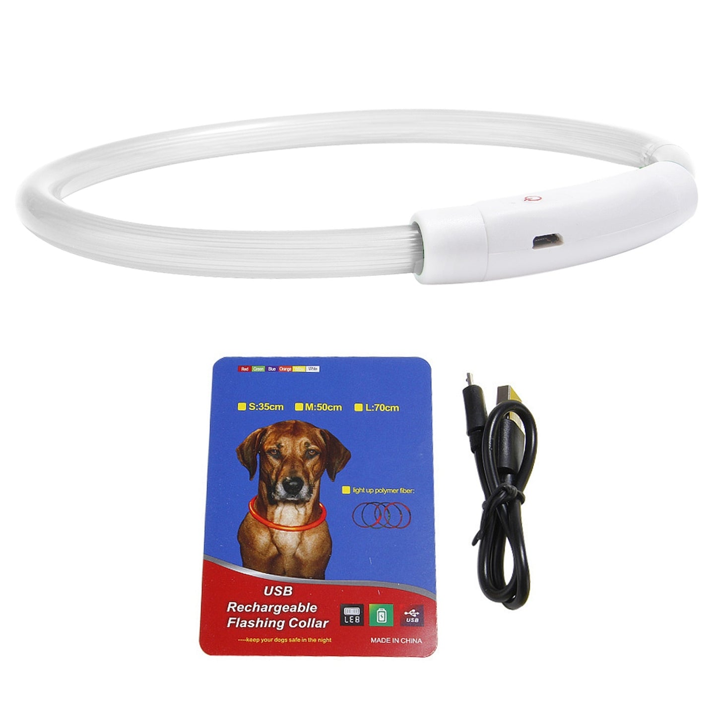 Scoopy Doo USB Rechargeable LED Dog Collar Multi Color Glow Dog Collar For Night Walking