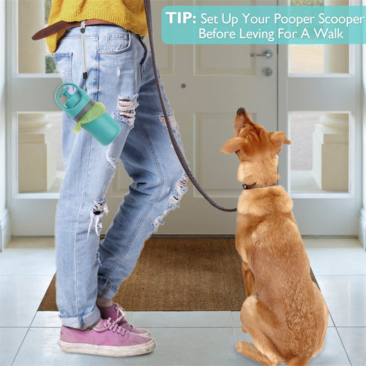 Scoopy Doo Portable Lightweight Dog Pooper Scooper With Built-in Poop Bag Dispenser