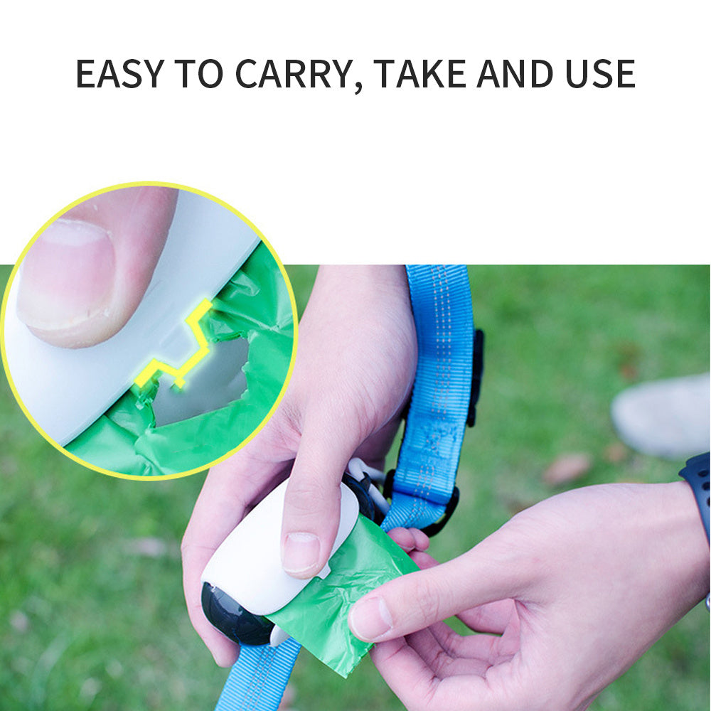 Scoopy Doo Poop Bag Holder And Dispenser With Leash Attachment