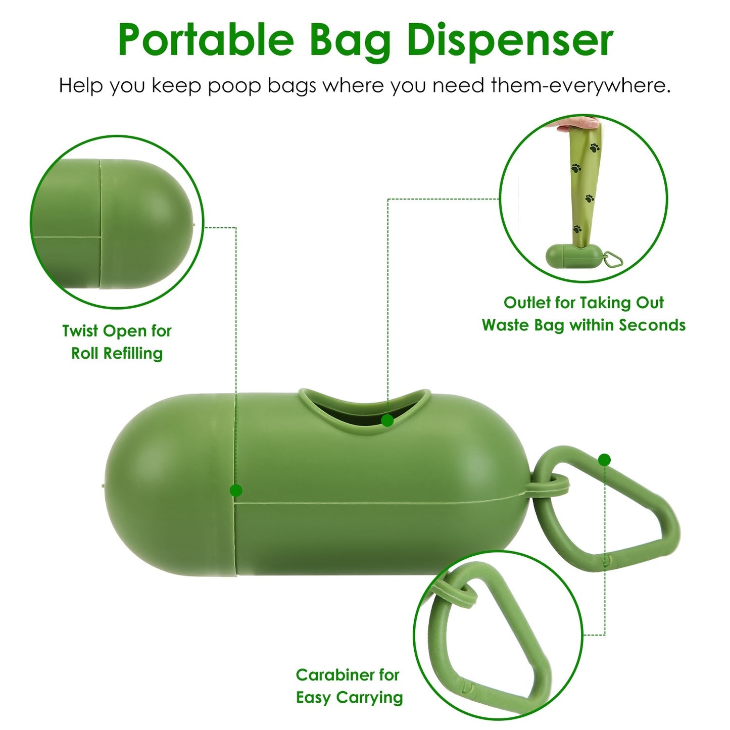 Scoopy Doo Kit Dog Poop Rake & Swiveling Bin Poop Heavy Duty Pick Up Tool With Extra Long Handle 35 Waste Bags Dispenser